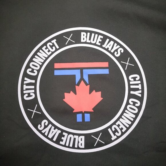 Blue Jays City Connect Unisex Size XL Short Sleeves Fleece Lined Black Hoodie - Picture 4 of 8